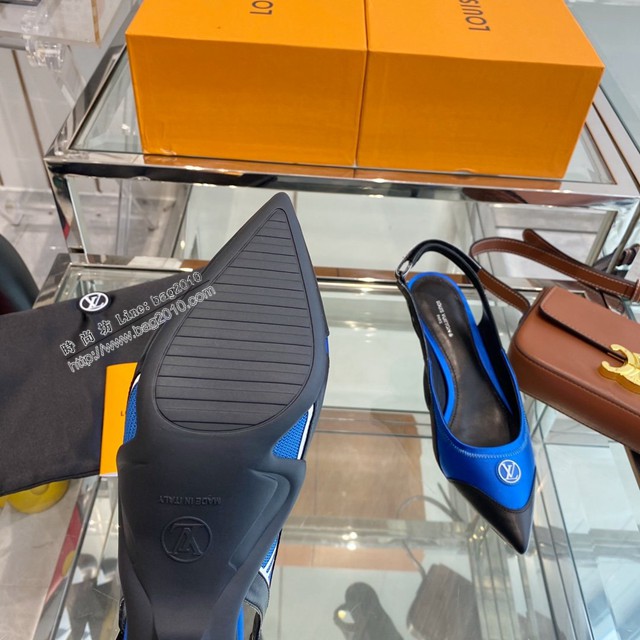 LV路易威登2022專櫃新款爆款拼色女士單皮鞋涼鞋尖頭單鞋 dx2992